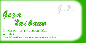geza maibaum business card